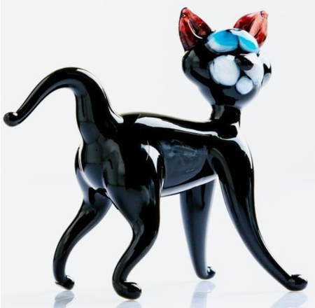 Фигура из стекла «Кошка», высота 6 см, ассорти