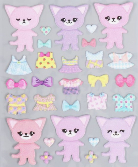 Наклейки мягкие Sima-Land (ПВХ), 9,5*15 см, «Кошки одевайка»