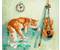 Кристальная (алмазная) мозаика «Фрея», 40*35 см, «Кот и скрипка», 14+