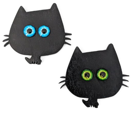 Магнит деревянный «Глазастик» (Марданов А.А.), 6,5*7 см, черный (цвет глаз — ассорти)