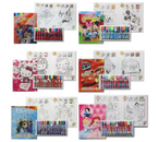 Фломастеры с раскраской (в пластиковой упаковке), 12 цветов, толщина линии 1-2 мм, вентилируемый колпачок, ассорти