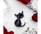 Брошь «Котёнок», 2,5*3 см, чёрная в серебре