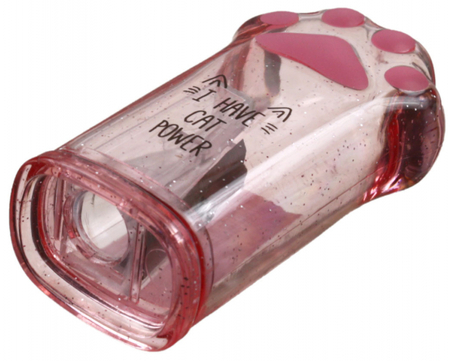 Точилка пластиковая Meshu Say Meow, 1 отверстие, с контейнером, прозрачно-розовая