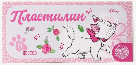 Пластилин «Мари. Коты-аристократы», 6 цветов, 90 г, со стекой
