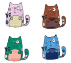 Брошь мультяшная «Кот», 2,5 см, ассорти