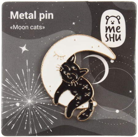 Значок металлический Meshu, Moon Сats 3