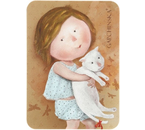 Открытка поздравительная, 140×195 мм, «С белым котиком»