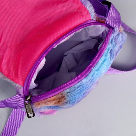 Сумочка меховая детская Sima-Land, 15*13*3 см, «Радужный котик»