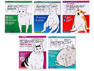Тетрадь общая А5, 48 л. на скобе «Котики таблетки»
