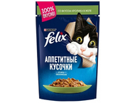 Корм влажный Purina Felix «Аппетитные кусочки» (для взрослых кошек)