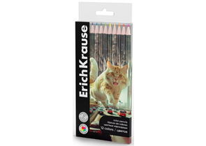 Карандаши цветные ErichKrause Big City Cats, 12 цветов