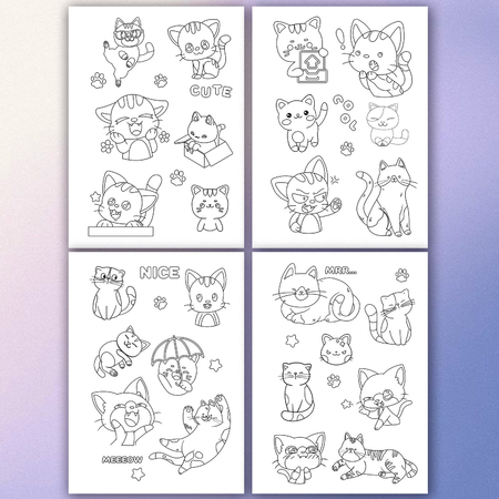 Стикербук-раскраска с наклейками Brauberg «Раскрась и наклей», 8 листов, 120 стикеров, на гребне, «Котики» Стикербук-раскраска с наклейками Brauberg «Раскрась и наклей», 8 листов, 120 стикеров, на гребне, «Котики»