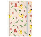 Книжка записная на резинке «Котики и листочки» (А6), 90×140 мм, 80 л., линия, бежевая Книжка записная на резинке «Котики и листочки» (А6), 90×140 мм, 80 л., линия, бежевая