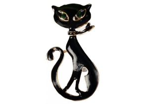 Брошь «Кошка» мур-мур, 4,3×2,3 см, цвет черный в золоте Брошь «Кошка» мур-мур, 4,3×2,3 см, цвет черный в золоте