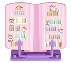 Подставка для книг пластиковая «Стамм», 200×200 мм, «Мяу», розовая с фиолетовым