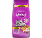 Корм сухой Whiskas (для взрослых кошек), 5 кг, «Вкусные подушечки с нежным паштетом. Аппетитное ассорти с курицей и индейкой»