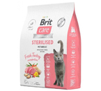 Корм сухой Brit Care Superpremium Cat Sterilised Metabolic (для стерилизованных кошек), 400 г, индейка