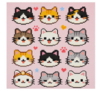 Блокнот на скобе ArtFox (квадрат), 100×100 мм, 16 л., клетка, «Котики»