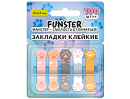 Закладки-разделители пластиковые с липким краем фигурные Funster