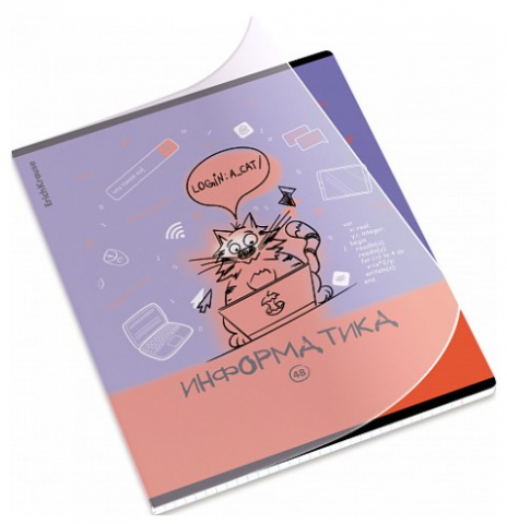 Тетрадь предметная А5, 48 л. на скобе «Котоформулы» 170×203 мм, клетка, «Информатика»
