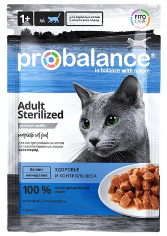 Корм влажный ProBalance Sterilized (для стерилизованных кошек), 85 г