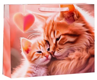 Пакет подарочный Sima-Land 40×31×11,5 см, «Котики»