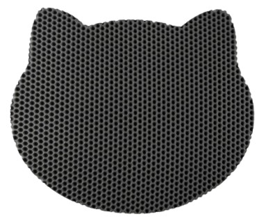 Коврик универсальный под миску и лоток Sima-Land (EVA), «Мордочка», 35*41,5 см, серый