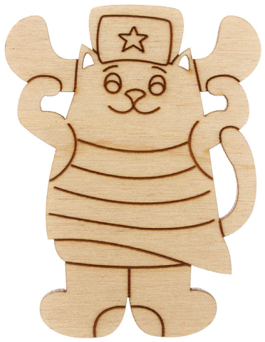 Заготовка для творчества деревянная «Подвеска» Mr. Carving, «Кот в валенках»