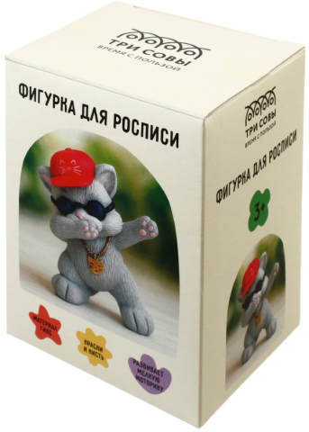 Набор для росписи из гипса «Три совы» высота 8,7 см, «Модный котик», 3+
