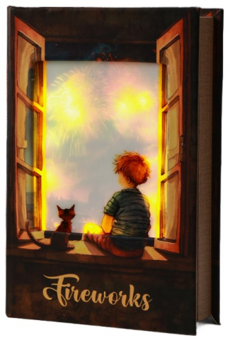 Шкатулка-книга Sima-Land, 28*19*6 см, «Малыш и кот наблюдают за салютом»