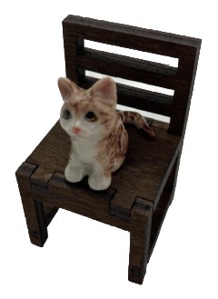 Фигурка фарфоровая №02, «Котенок на стуле рыжий»