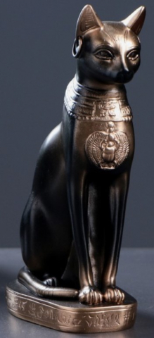 Фигура гипсовая «Кошка египетская», 11*20*7 см, цвет бронзовый