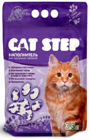 Наполнитель силикагелевый впитывающий для лотков Cat Step 3,8 л (1,67 кг), Arctic Lavander