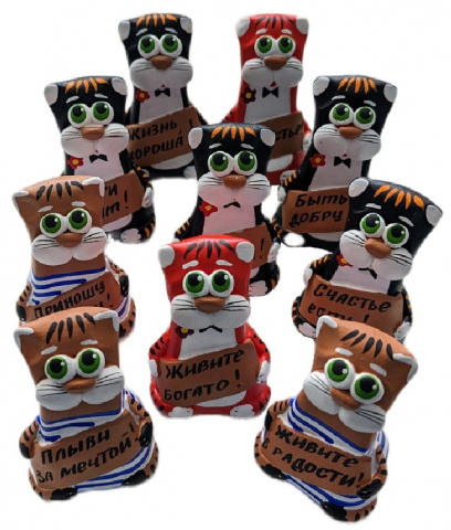 Сувенир керамический «Кот» (Илларионова Е.И.), 6,5*4,5 см, ассорти