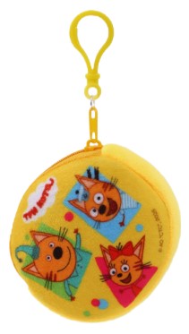 Кошелек детский для мелочи Sima-Land (плюш), 9*1 см, «Три кота», желтый Кошелек детский для мелочи Sima-Land (плюш), 9*1 см, «Три кота», желтый