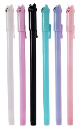 Ручка-прикол гелевая Calligrata, «Котик», корпуc ассорти, стержень синий