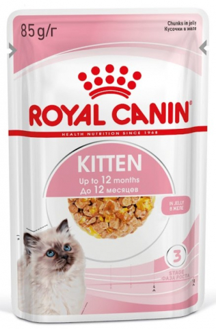 Корм влажный Royal Canin Kitten (для котят) 85 г (в желе; в период 3 фазы роста — до 12 мес.)