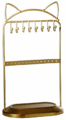 Подставка для украшений «Ушки», высота 28 см, основа 16*9 см, цвет золотистый