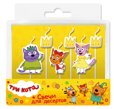 Свеча для торта Sima-Land 5 шт., 7,5 см, «Три кота. Принцессы» Свеча для торта Sima-Land 5 шт., 7,5 см, «Три кота. Принцессы»