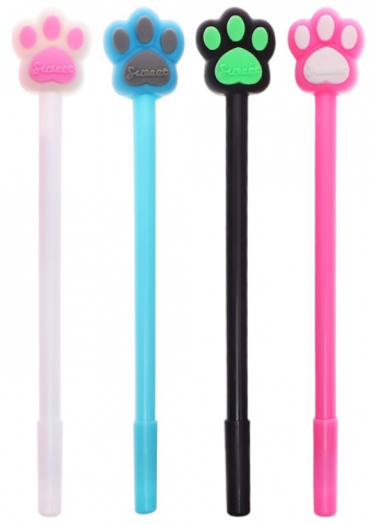 Ручка-прикол гелевая Calligrata «Кошачьи лапки», корпус ассорти, стержень синий