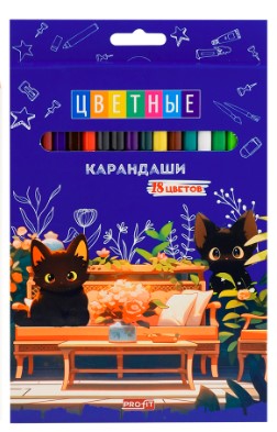 Карандаши цветные «Котята» 18 цветов