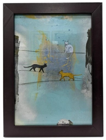 Картина «Главное — не разминуться» (Бельская В.), 30*21 см, бумага, акрил (живопись)