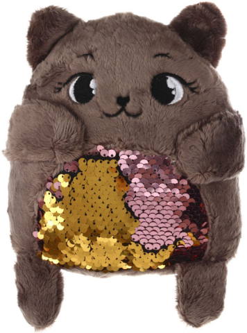 Игрушка мягкая с пайетками, 16*8*17 см, «Кошечка Соня»