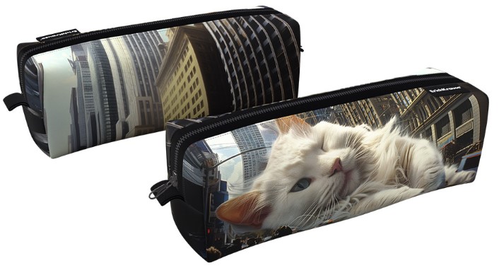Пенал квадро ErichKrause 210×70×70 мм, Big City Cats
