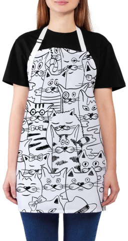 Фартук кухонный регулируемый Joy Textile, 65*65*28 см, «Коллектив котов»
