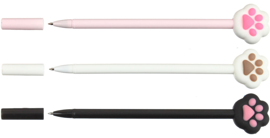 Ручка шариковая с топпером «Лапка», корпус ассорти, стержень синий