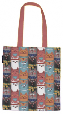 Сумка-шоппер Joy Textile (ткань под лен), 35*37*7 см, «Колоритные котики»