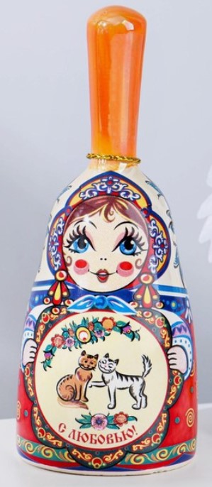 Сувенирный колокольчик Sima-Land, высота 10 см, «Матрешка. Кошки», ассорти