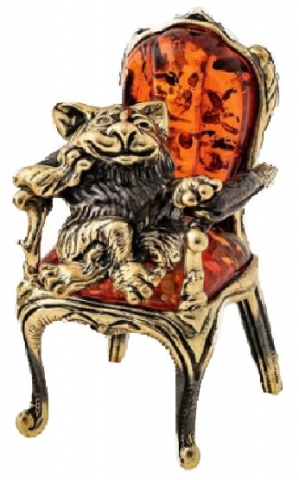 Фигурка сувенирная «Кот» BronzaMania, «Кот в кресле с янтарем», ассорти (цена за 1 шт.)
