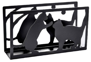 Салфетница металлическая «Кошки», 14*4*8 см, черная